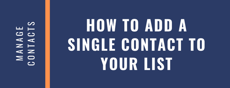 How to add a single contact to your list