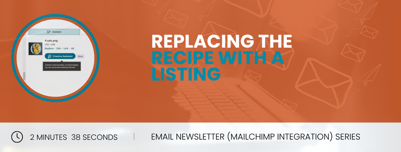Replacing the Recipe with a Listing